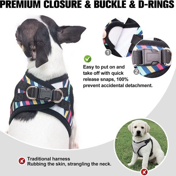 Small Dog Harness and Leash Set, Step-in Breathable Reflective Puppy Cat Dog - Picture 2 of 5
